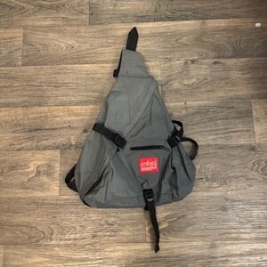 Manhattan Portage Genuine Shoulder Sling Bag Action Bag Medium Gray (Stained)